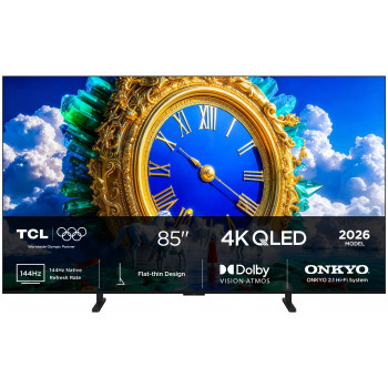 TCL 85A400 85-Zoll QLED 4K Ultra HD Google TV mit Dolby Vision & Atmos, HDR10+, 120Hz DLG, Game Master, 3x HDMI 2.1, Wi-Fi, Bluetooth, DVB-T2/C/S2, VESA 600x400, Energieklasse G