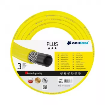 CELLFAST 10-201 ECONOMIC Gartenschlauch 50 m, 1/2 inch, 3-lagig PVC, Gelb, Überirdisch
