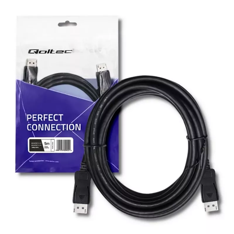 Qoltec DisplayPort v1.1 Stecker-Stecker 4K Kabel 5m Schwarz