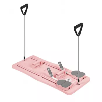 REBEL RBA-3069-PK 9-in-1 Pilates-Stangen-Set mit Widerstandsbändern, Türhalterung, Fußschlaufen und Tragetasche – Pink