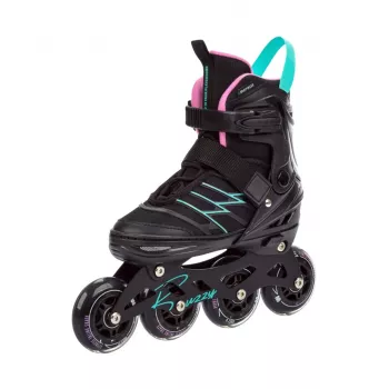 NO NAME Meteor Buzzy verstellbare Inline-Skates Schwarz Pink Mint EU 38-43