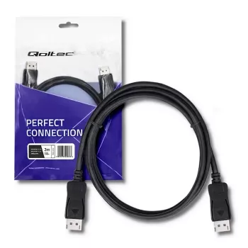 Qoltec DisplayPort 1.1 Kabel, Stecker auf Stecker, 4K, 2m, Schwarz