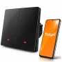 Qoltec 52708 Smart Wi-Fi 2-Kanal Lichtschalter mit Timer, Tuya Smart Life, Schwarz