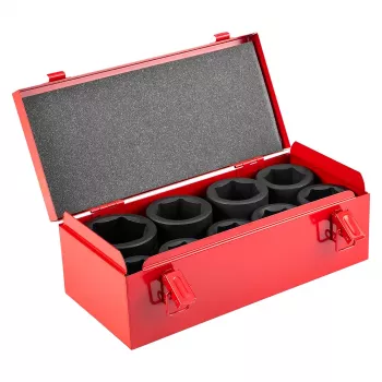 NEO TOOLS 1-Zoll-Schlagschrauber-Steckschlüsselsatz, 9-teilig, 27-50 mm, Cr-Mo, DIN 3121