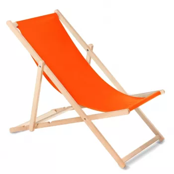 Klassischer Buchenholz-Liegestuhl GreenBlue GB183 Orange