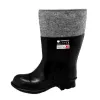 Unisex-Stiefel aus Gummi mit Filzfutter, wasserdicht, rutschfest, Größe 42 (UK 8), Schwarz