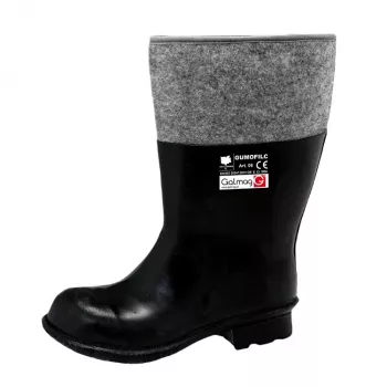 Unisex-Stiefel aus Gummi mit Filzfutter, wasserdicht, rutschfest, Größe 42 (UK 8), Schwarz