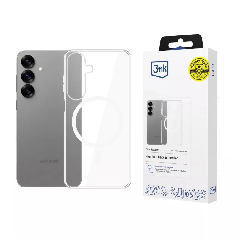 3mk Clear MagCase Samsung Galaxy S25 Transparente MagSafe Handyhülle