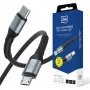 3mk Hyper Cable N-SERIES USB-C auf Micro-USB 3m QC 3.0 10W Schwarz