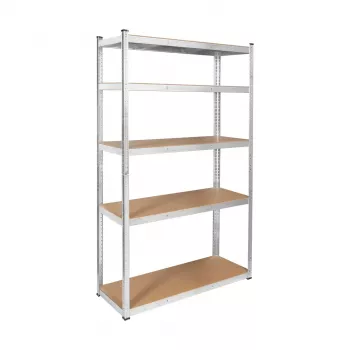 REBEL RB-1253 Metallregal 205x120x45 cm Silber, 5 Ablagen, 875 kg Gesamtlast