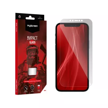 MYSCREEN PROTECTOR MS ImpactGLASS Hybridglas-Displayschutz für iPhone 12/12 Pro 6,1 Zoll Schwarz Anti-Shock 8H