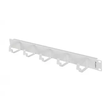LANBERG 19 Zoll 1U Kabelorganizer mit 5 Metallhaltern Typ B, Grau