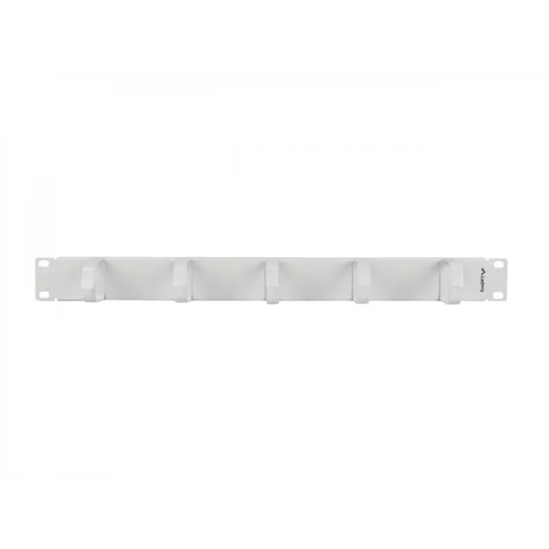 LANBERG 19 Zoll 1U Kabelorganizer mit 5 Metallhaltern Typ B, Grau