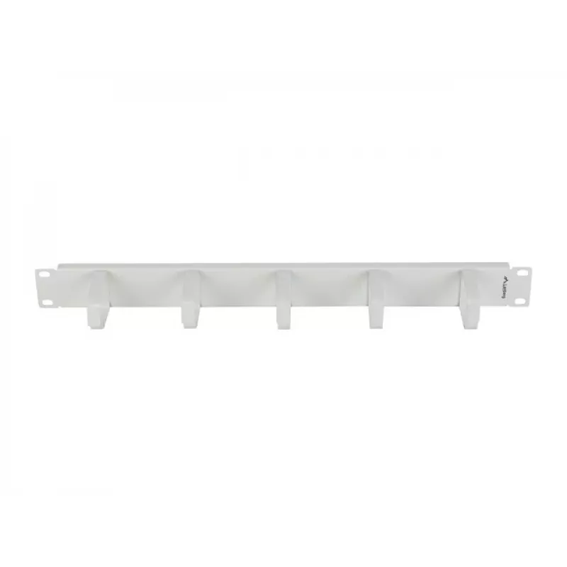 LANBERG 19 Zoll 1U Kabelorganizer mit 5 Metallhaltern Typ B, Grau