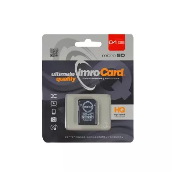 IMRO microSDHC 64GB Class 10 U1 V10 Speicherkarte mit SD-Adapter