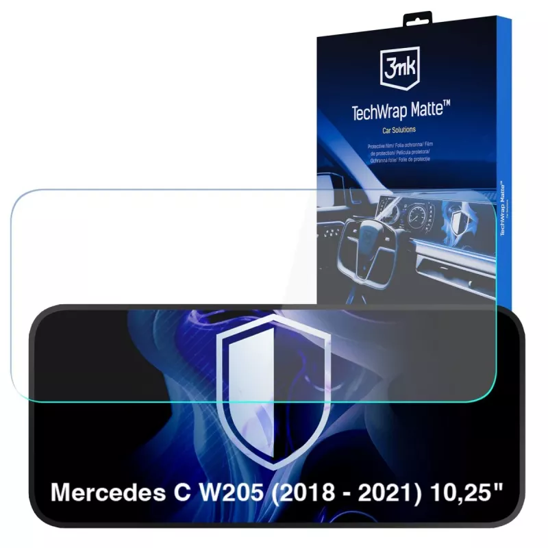 3MK PROTECTION TechWrap Matter Displayschutzfolie für Mercedes-Benz C-Klasse W205 (2018-2021) 10,25 Zoll Center Display