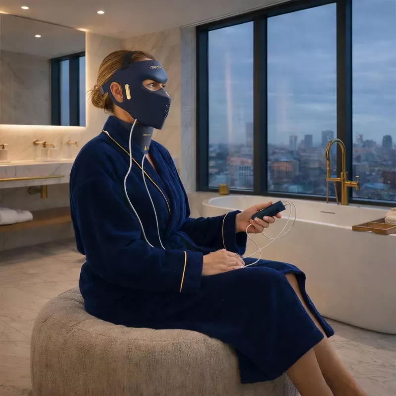 Medivon Lumi 3D Pro LED-Lichtmaske fürs Gesicht, Marineblau