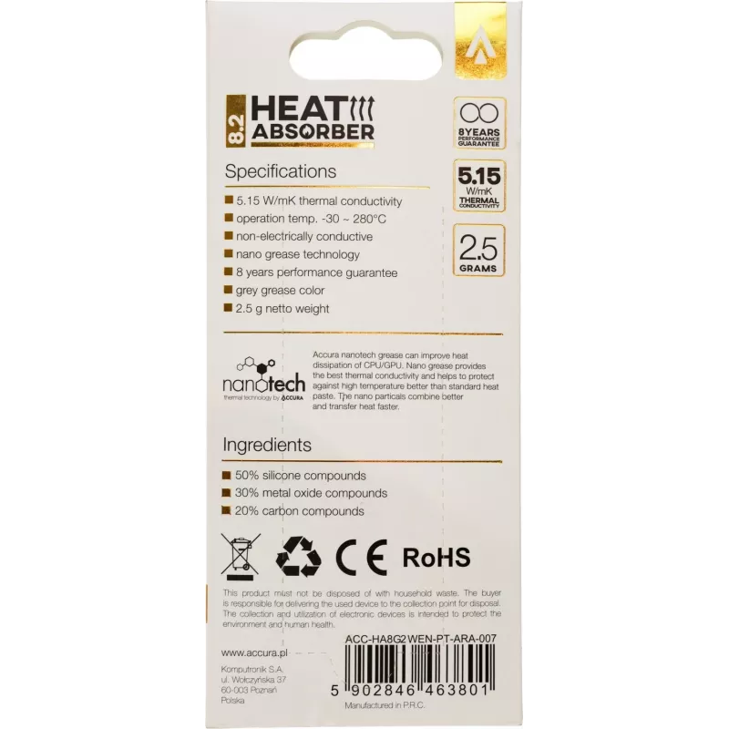 Accura Heat Absorber 8.2 Grau 2 g Wärmeleitpaste