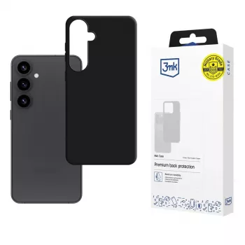 3mk Matt Case Samsung Galaxy S25 – Schlanke TPU-Rückseitenhülle mit Absorber125™ Sturzsicherung, matter schwarzer Anti-Fingerabdruck-Oberfläche
