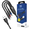 3mk Hyper Cable N-SERIES 3-in-1 USB-A auf USB-C/Lightning/MicroUSB 1,2m 9V/2A 18W Schwarz