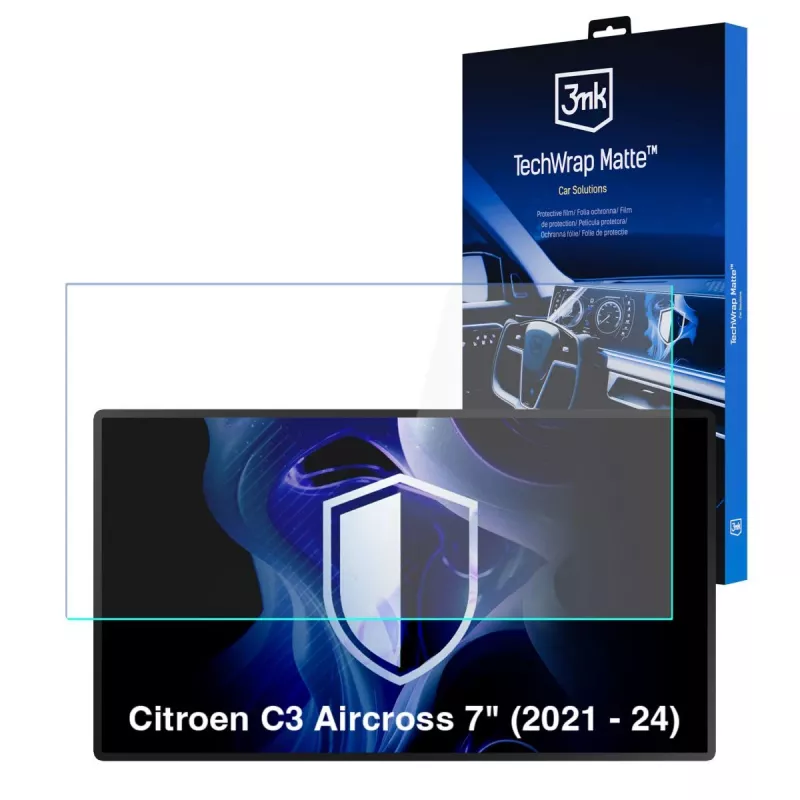 3MK PROTECTION TechWrap Matter Displayschutzfolie für Citroen C3 Aircross 7-Zoll-Mittendisplay (2021-2024)