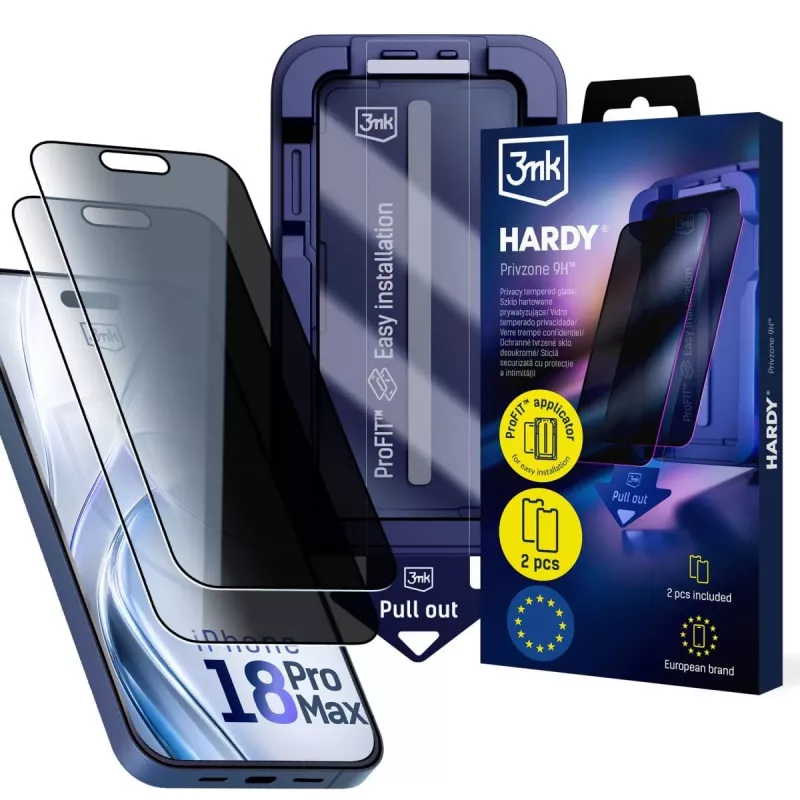 3mk Hardy Privzone 9H Privacy Screen Protector für Apple iPhone 18 Pro Max