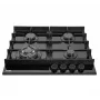 MPM-60-GMH-19 Gaskochfeld Glas 4 Brenner gehärtetes Glas Schwarz