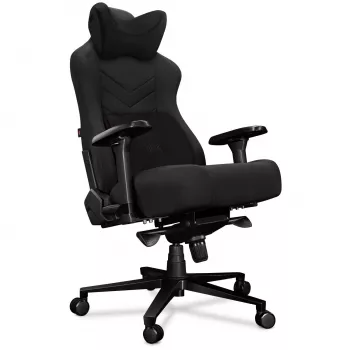 YUMISU 2053 Gaming-Stuhl, Stoffbezug, schwarz (Y-2053-BB-M)