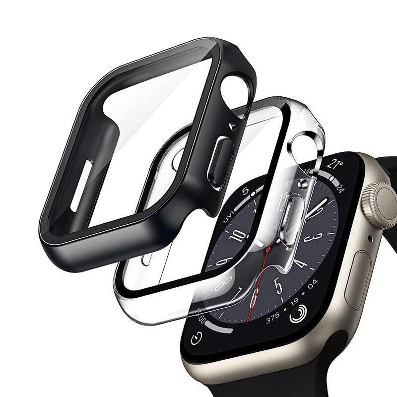 CRONG Hybrid Watch Case mit gehärtetem Glas für Apple Watch 44mm - Transparent