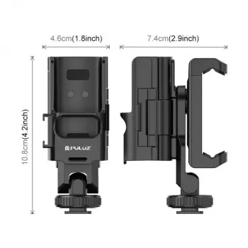 PULUZ Erweiterungsrahmen-Halterung für DJI Osmo Pocket 3 mit 1/4-Zoll-Gewinde und Telefonhalter (PU726B)
