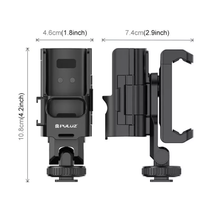 PULUZ Erweiterungsrahmen-Halterung für DJI Osmo Pocket 3 mit 1/4-Zoll-Gewinde und Telefonhalter (PU726B)