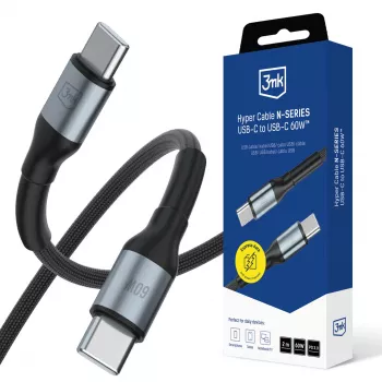 3mk Hyper Cable N-SERIES USB-C auf USB-C 2m 60W Schwarz