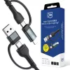 3mk Hyper Cable N-SERIES USB-A/USB-C auf USB-C/Lightning 1,2 m 9V/2A 60W Schwarz