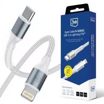 3mk Hyper Cable N-SERIES USB-C auf Lightning 0,5m PD 3.0 9V/3A 27W Weiß