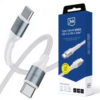 3mk Hyper Cable N-SERIES USB-C auf USB-C 2m PD 3.0 QC 3.0 20V/5A 100W Weiß