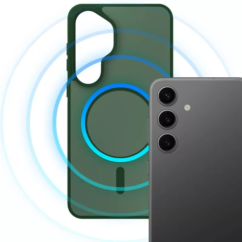 3MK Smoke MagCase für Samsung Galaxy S25 - Grüne transluzente MagSafe-Rückseitenhülle
