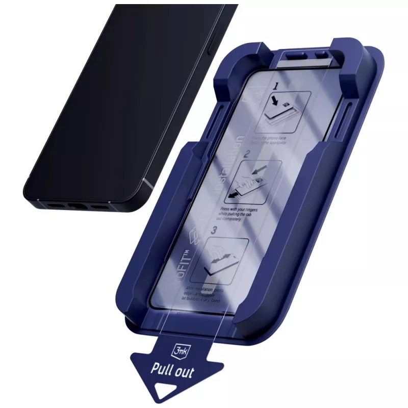 3MK HardGlass MaxPrivacy Privacy Screen Protector mit Applikator für Apple iPhone 13 / 13 Pro / 14 / 16e / 17e, gehärtetes Glas, 9H, schwarzer Rahmen