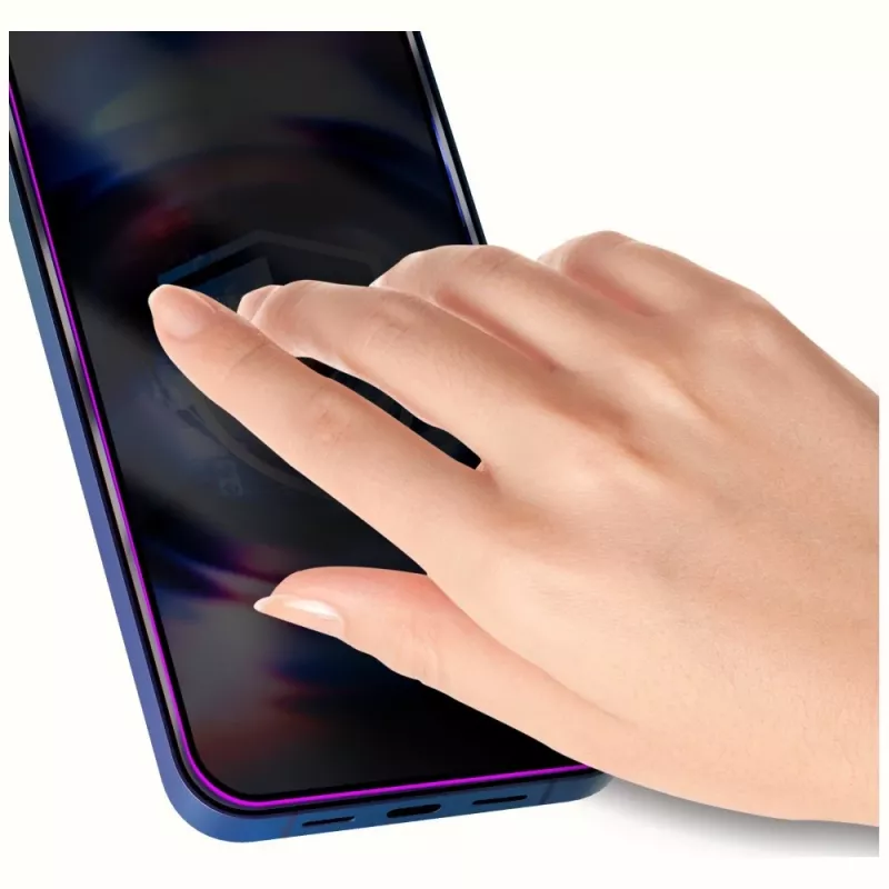 3MK HardGlass MaxPrivacy Privacy Screen Protector mit Applikator für Apple iPhone 13 / 13 Pro / 14 / 16e / 17e, gehärtetes Glas, 9H, schwarzer Rahmen