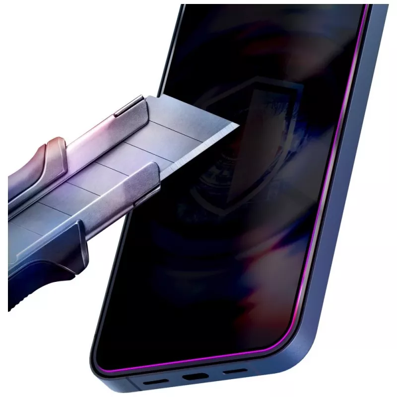 3MK HardGlass MaxPrivacy Displayschutzglas aus gehärtetem Glas mit Applikator für Apple iPhone 15 / 16 - Schwarz