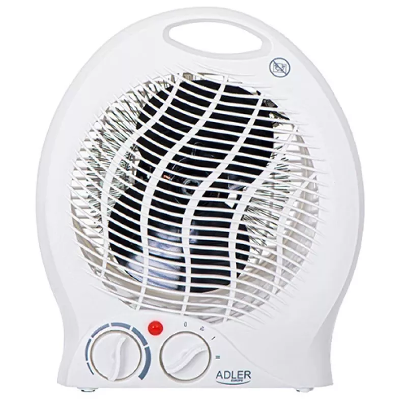 Adler AD 7728 PTC Keramik-Heizlüfter 2000W mit Oszillation, 2 Heizstufen, Kaltluftmodus, Überhitzungs- und Kippschutz, Weiß/Schwarz