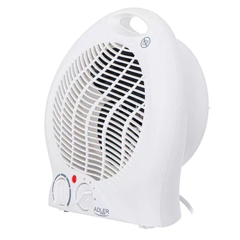 Adler AD 7728 PTC Keramik-Heizlüfter 2000W mit Oszillation, 2 Heizstufen, Kaltluftmodus, Überhitzungs- und Kippschutz, Weiß/Schwarz
