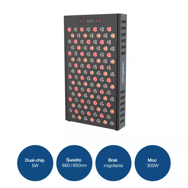 MEDIVON Lumera Plus LED-Lichttherapie-Panel für den Körper, Rot- und Infrarotlicht, 224 LEDs, 630–1060 nm, schwarz