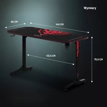 Diablo X-Mate 1400 Gaming-Schreibtisch 140 cm x 60 cm Schwarz