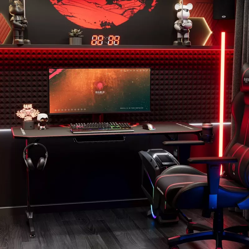 Diablo X-Mate 1400 Gaming-Schreibtisch 140 cm x 60 cm Schwarz