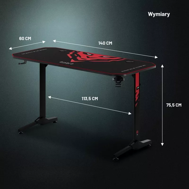 Diablo X-Mate 1400 Gaming-Schreibtisch 140 cm x 60 cm Schwarz