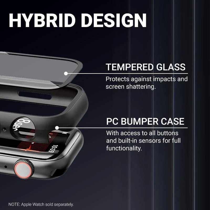 Crong Hybrid Watch Case mit gehärtetem Glas für Apple Watch 40mm - Starlight
