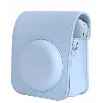 LOVEINSTANT blaue PU-Leder Kameratasche mit Trageriemen für Fujifilm Instax Mini 12