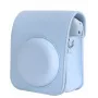 LOVEINSTANT blaue PU-Leder Kameratasche mit Trageriemen für Fujifilm Instax Mini 12