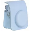 LOVEINSTANT blaue PU-Leder Kameratasche mit Trageriemen für Fujifilm Instax Mini 12