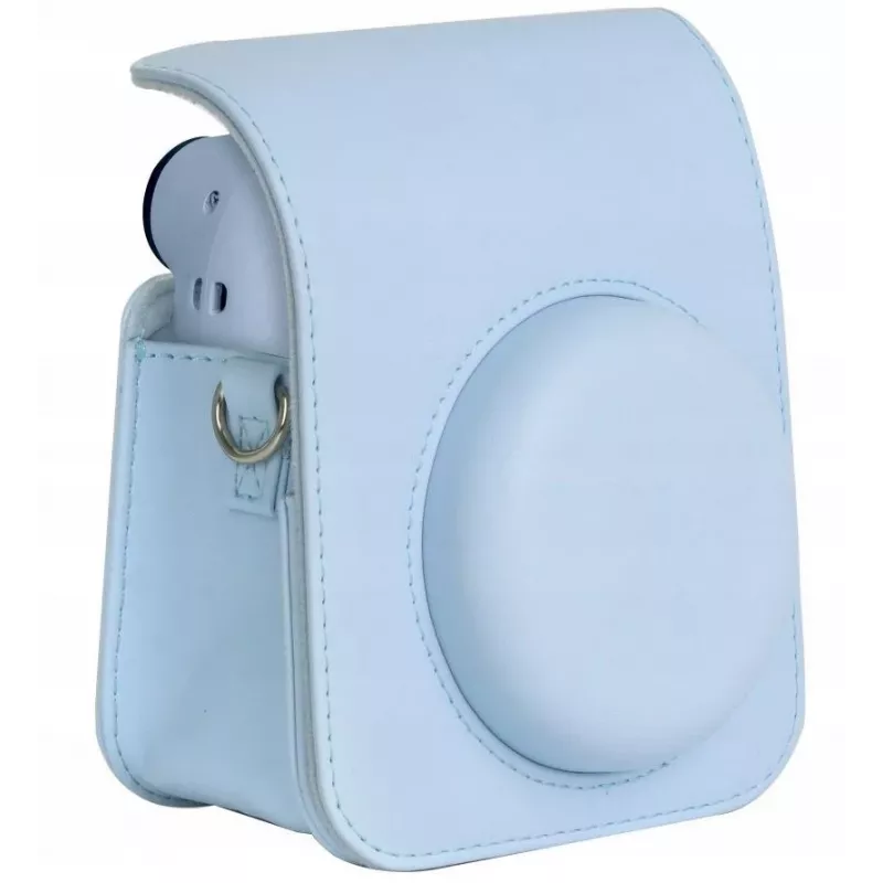 LOVEINSTANT blaue PU-Leder Kameratasche mit Trageriemen für Fujifilm Instax Mini 12